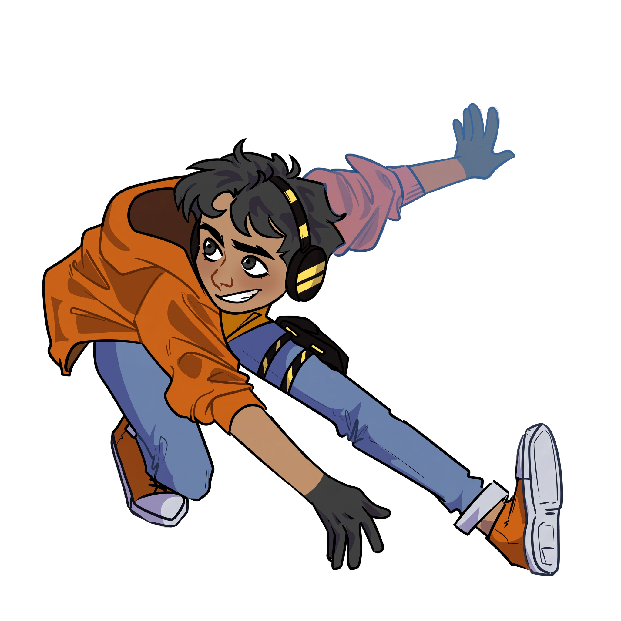 ShizaLab character leaping into frame